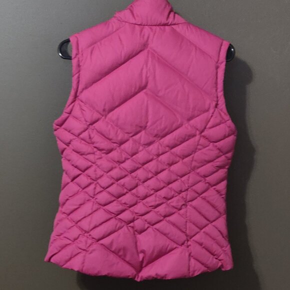 Eddie Bauer Fuchcia Pink Goose Down Vest Women's SMALL - Picture 3 of 5